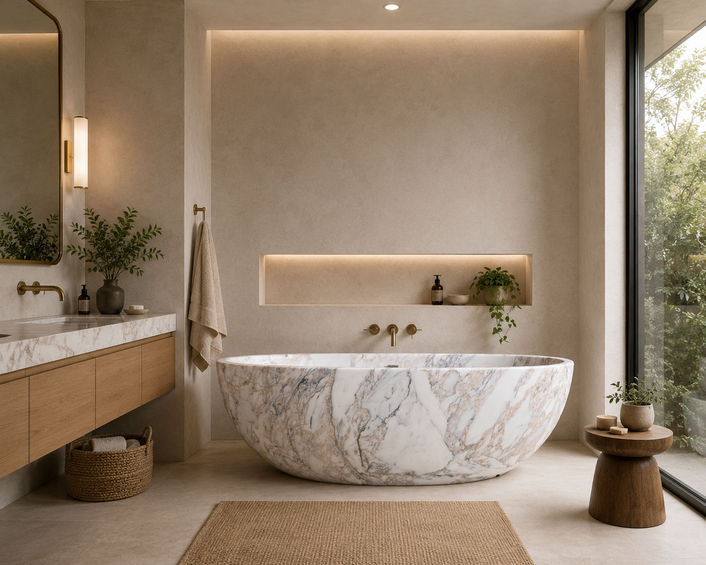 Corchia Marble Designer 72" Bathtub