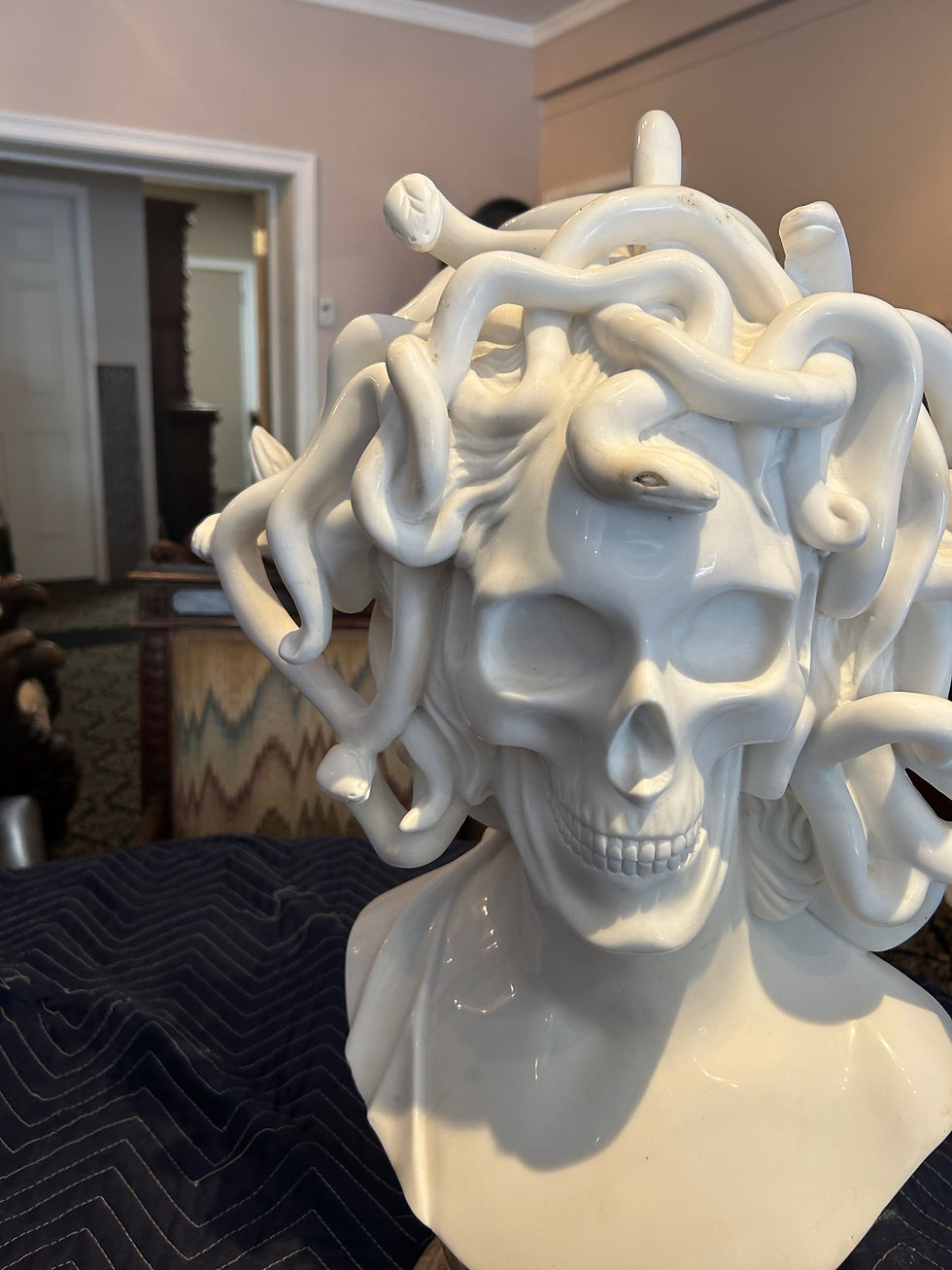 Thumbnail: Marble Carved Skull Medusa Bust