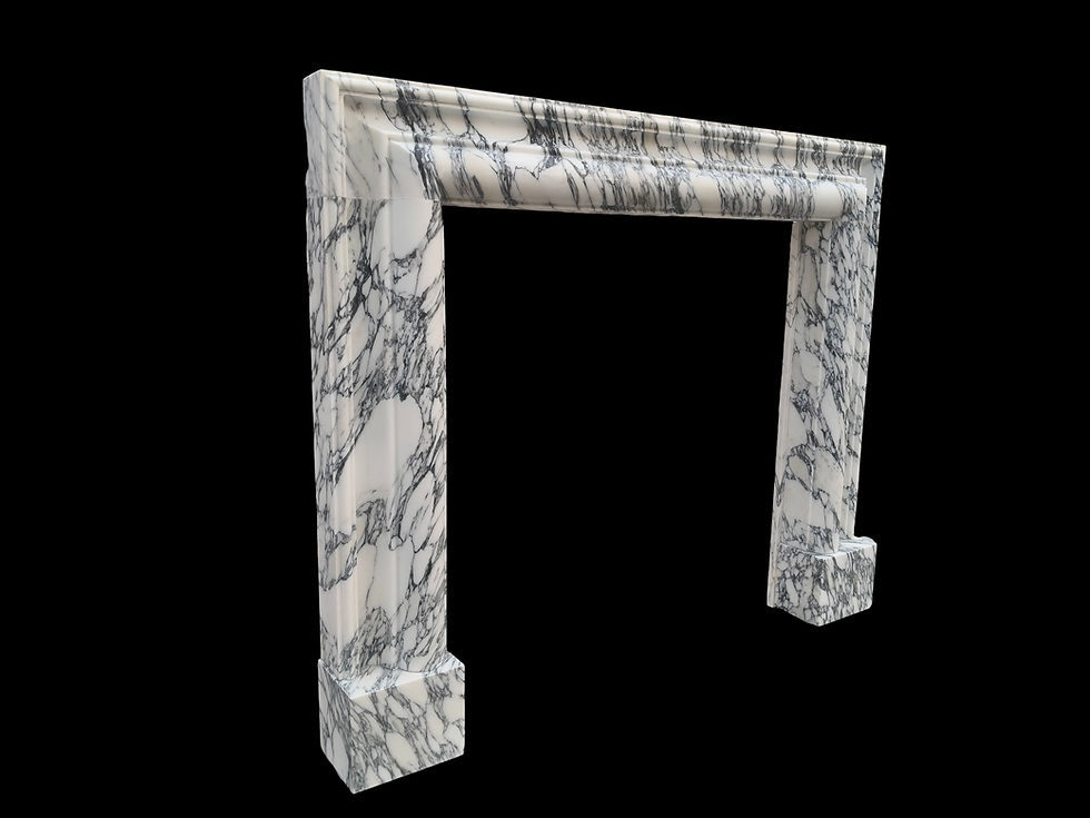 Thumbnail: Italian Arabascata Marble Bespoke 76" Fireplce Mantel