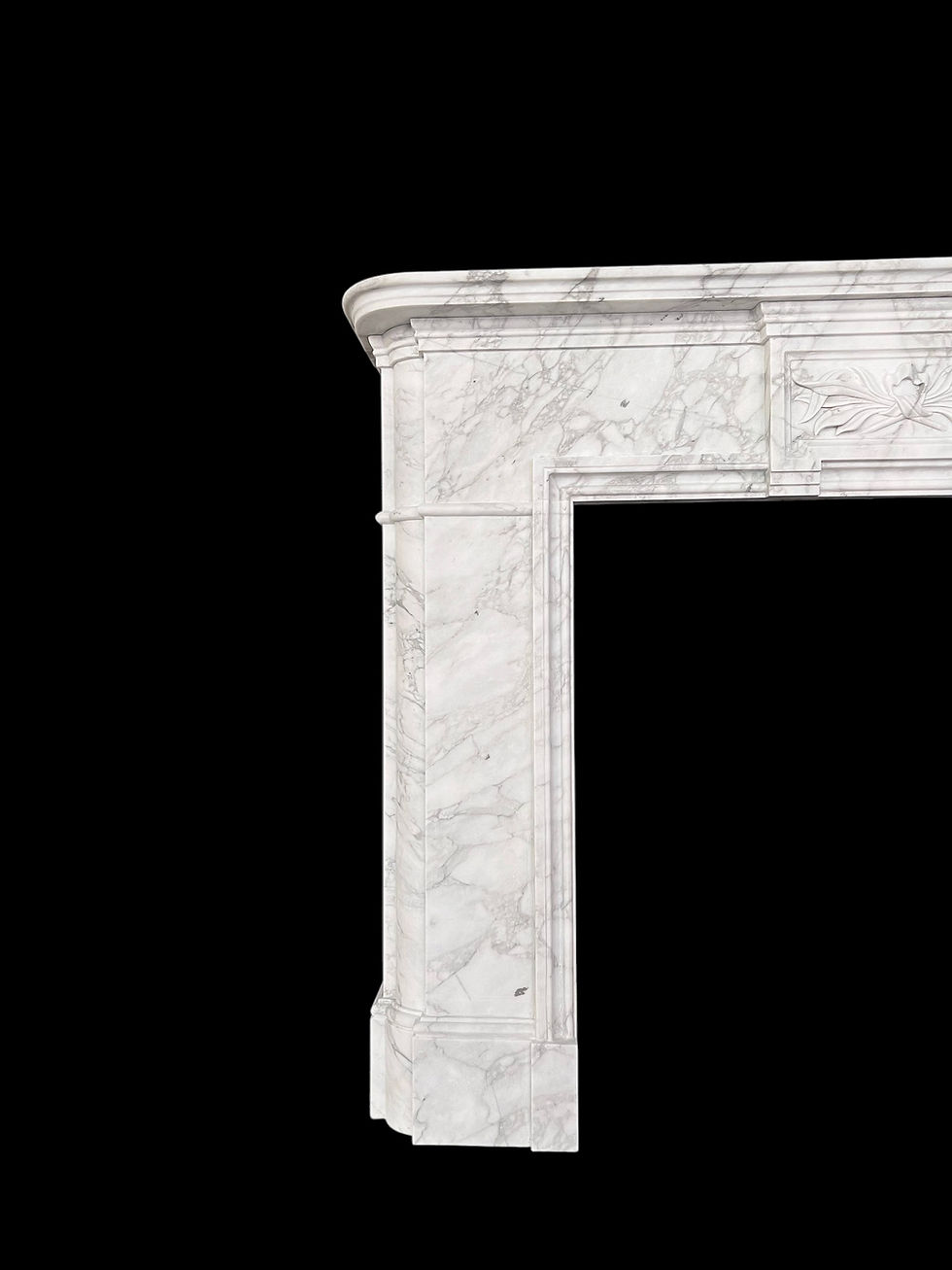 Thumbnail: Italian Corcia Victorian Style Marble Fireplace Mantel