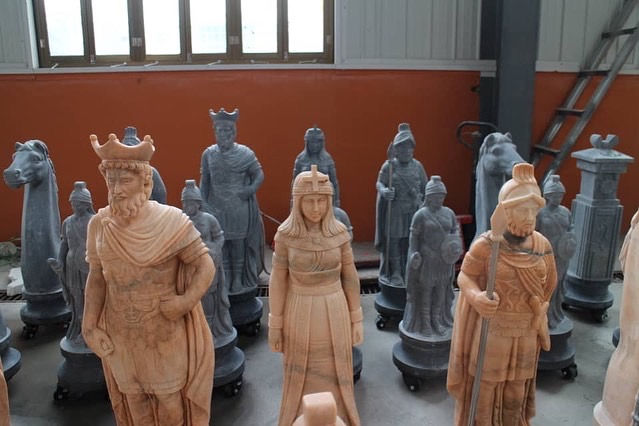 Thumbnail: Carved  Marble Chess Set