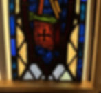Thumbnail: Antique Stained Glass 20" x 44.5" Church Window