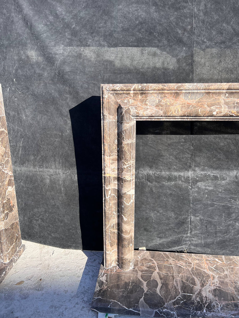 Thumbnail: Bespoke Modern Coffee Marble Fireplace Mantel
