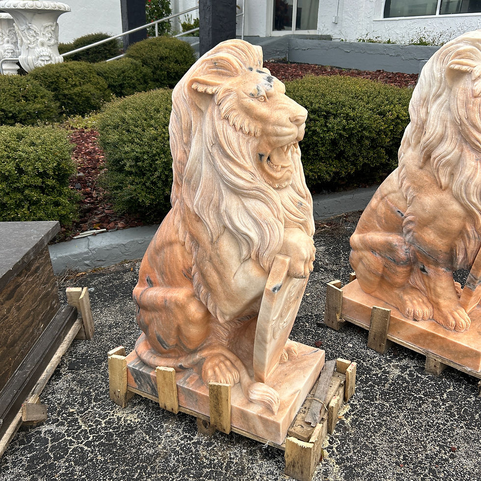 Thumbnail: Marble Estate Sunshine Seated Lions