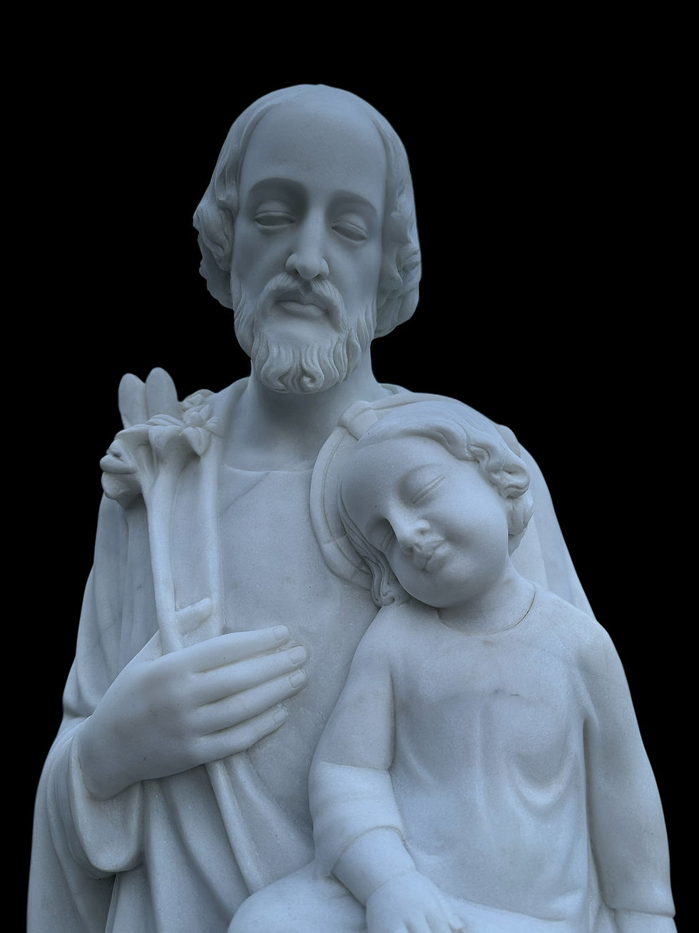 Thumbnail: Carved Marble Saint Joseph Church Statue
