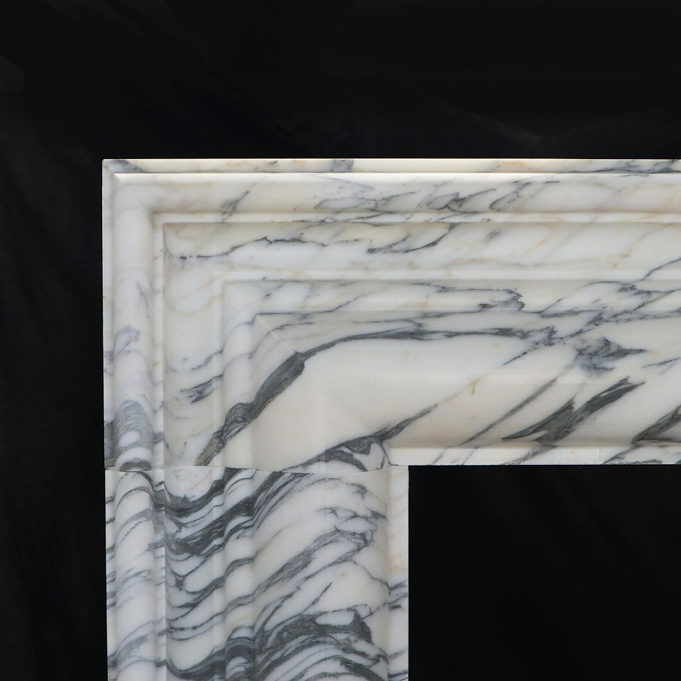 Thumbnail: Arabascato Italian Marble Fireplace Mantel