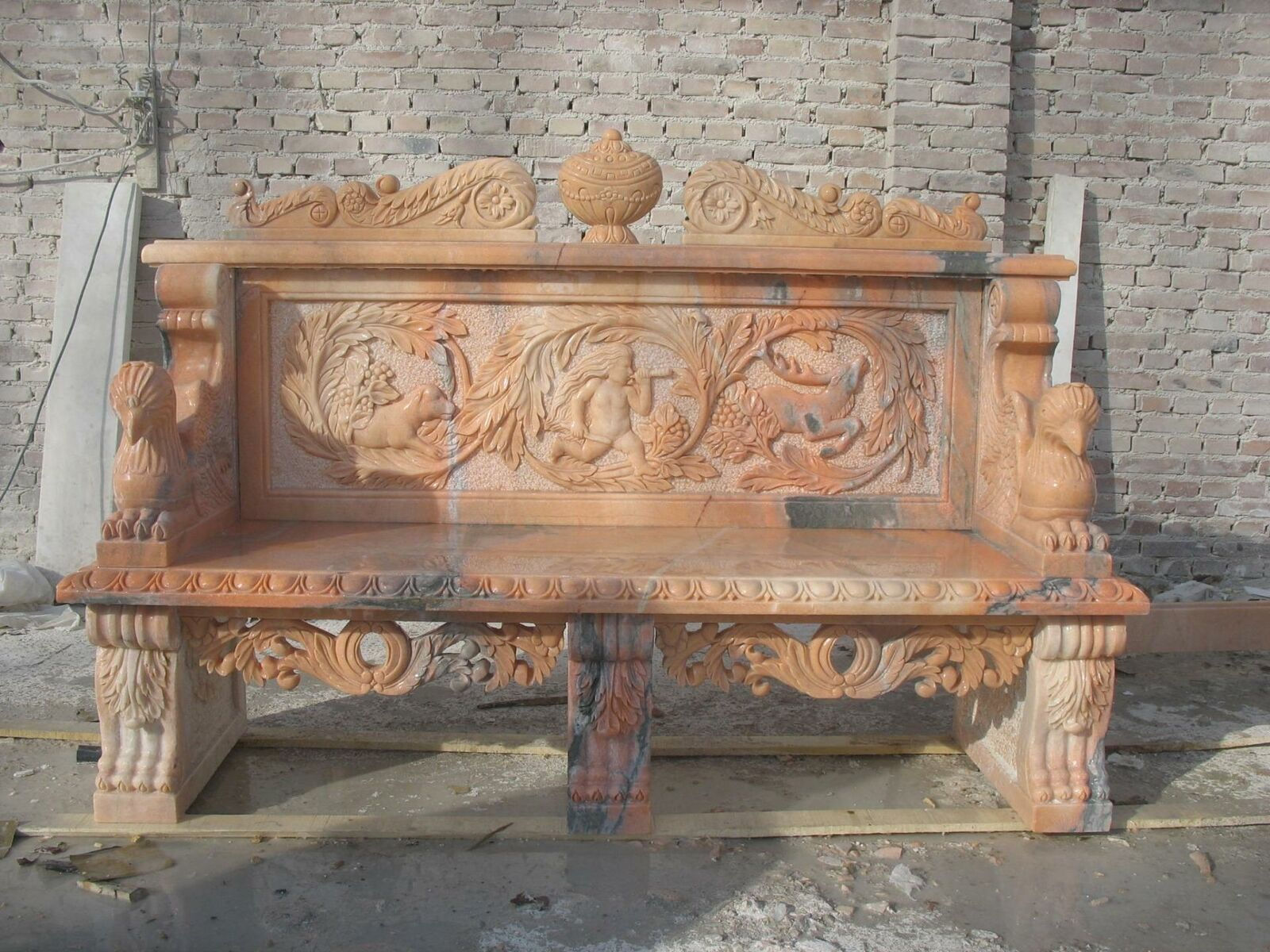 Marble Carved Bench