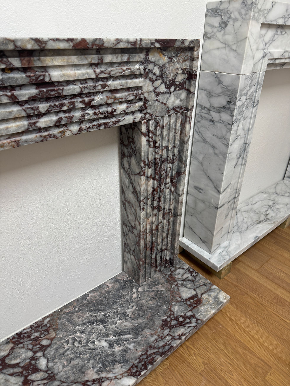 Thumbnail: Bespoke Designer Viola Marble Fireplace Mantel