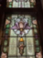 Thumbnail: Mayer of Munich Antique Stained Glass Cherub Window