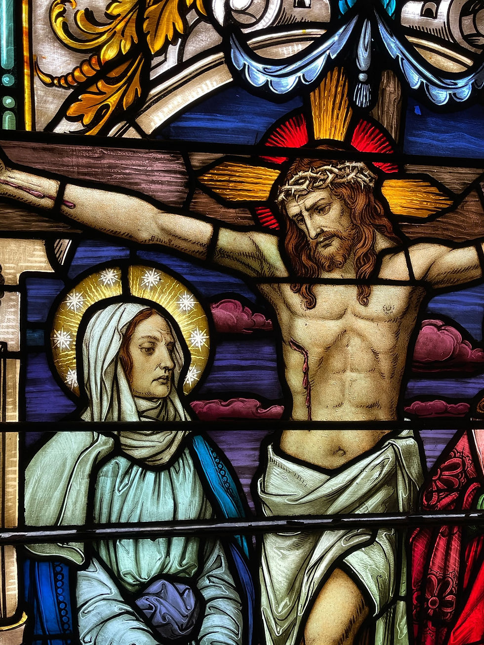 Thumbnail: Crucified Christ Stained Glass Window