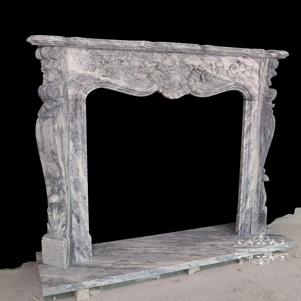 Thumbnail: Beautiful French Style Marble Fireplace Mantel