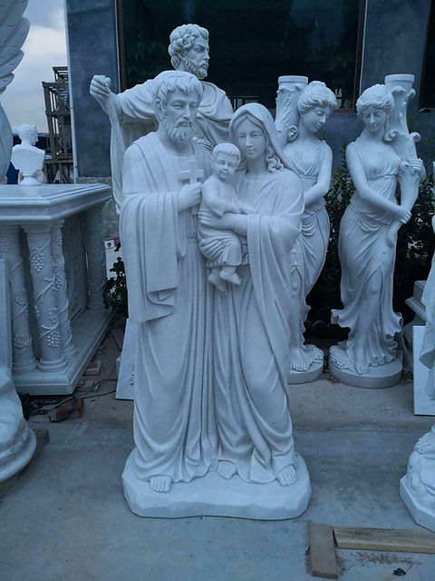 つ*た様 オークション【巨大ポスター付き】The Jesus And Mary Marble Jesus and Mary Statue | From Europe To You