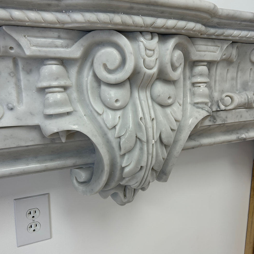 Thumbnail: Italian Carrara Marble Fireplace Mantel