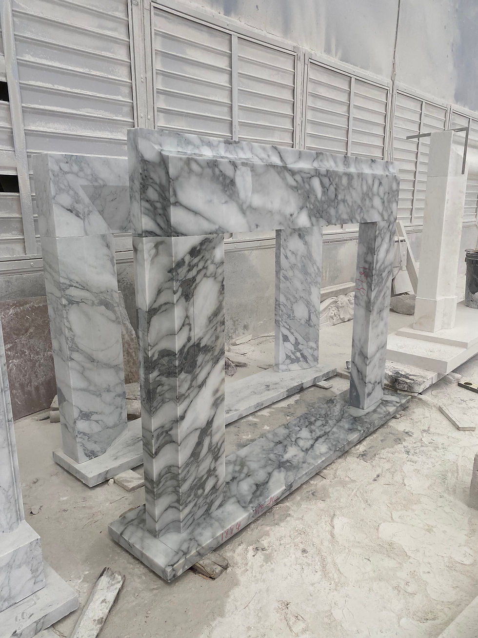 Thumbnail: Mid Century Modern Marble Fireplace