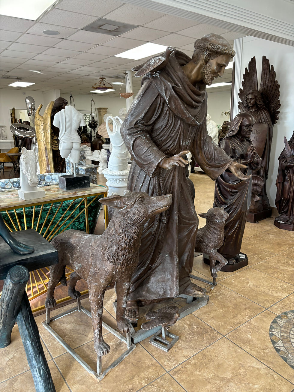 Thumbnail: Bronze St. Francis Religious Church Statue