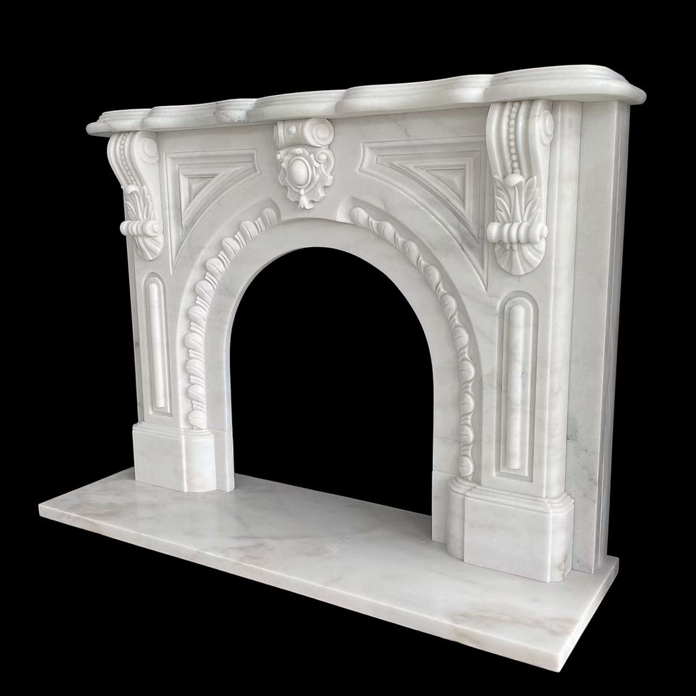 Thumbnail: Victorian Style Hand Carved Marble Fireplace Mantel