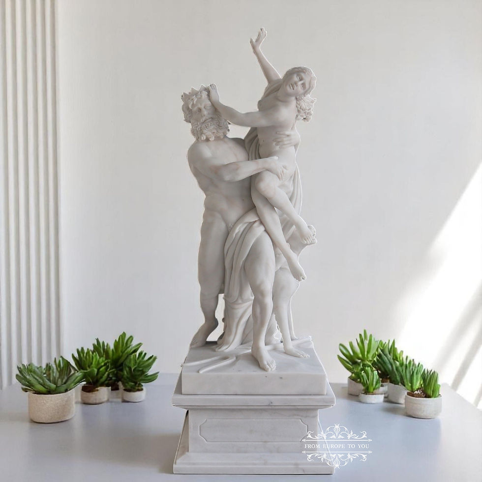 Beautiful Hand Carved Rape of Sabine Statue