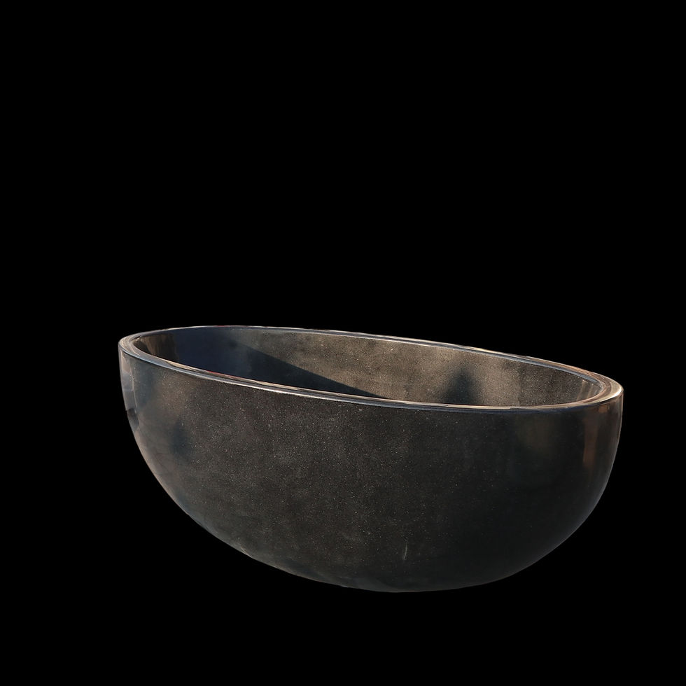 Thumbnail: Carved Black Granite 72" Designer Bathtub