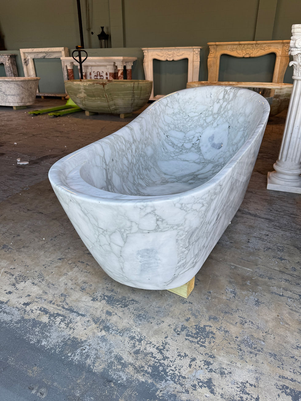 Thumbnail: Carved Corcia Marble Soaking Bathtub