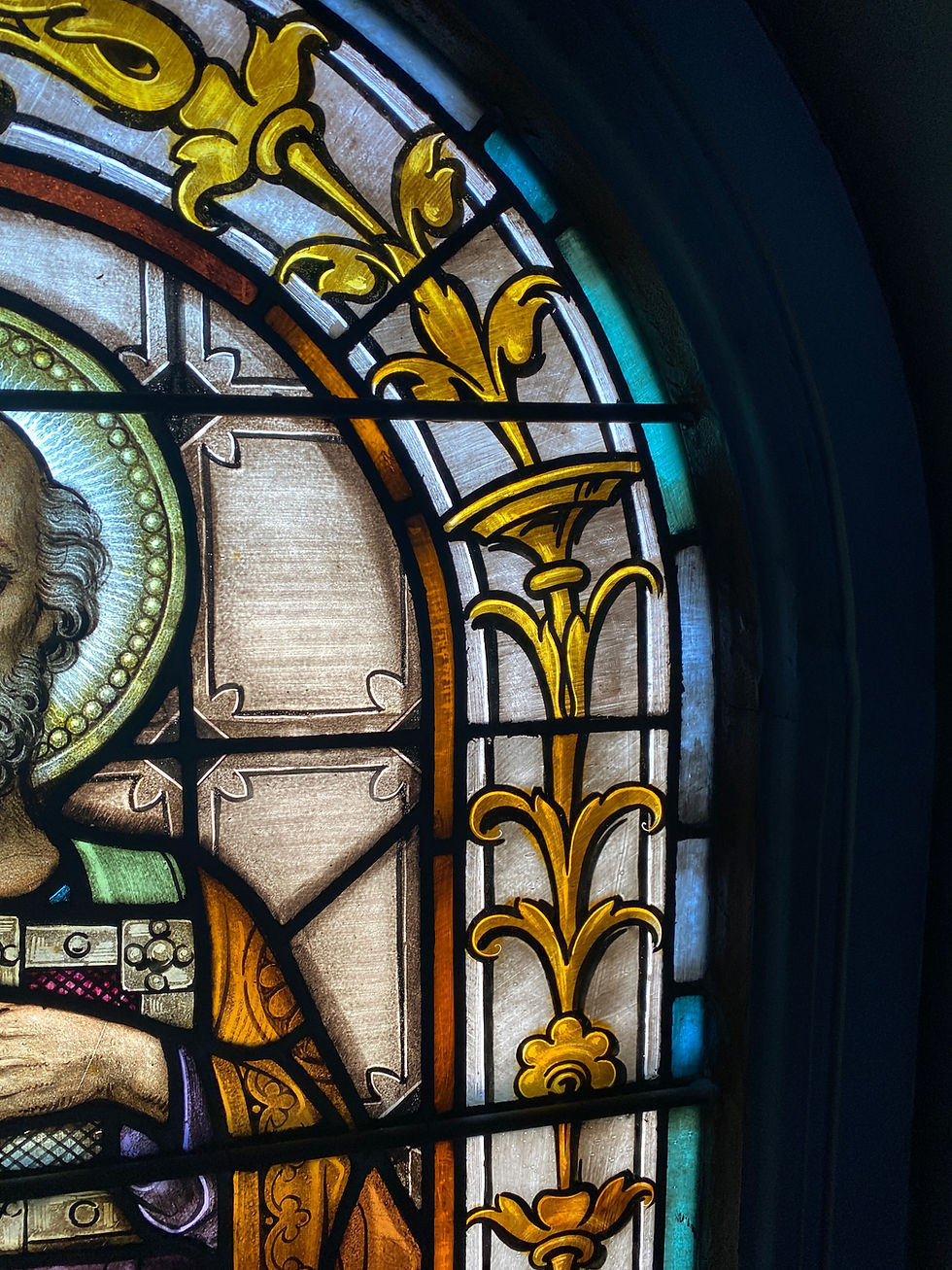 Thumbnail: St. Peter Antique Stained Glass Window