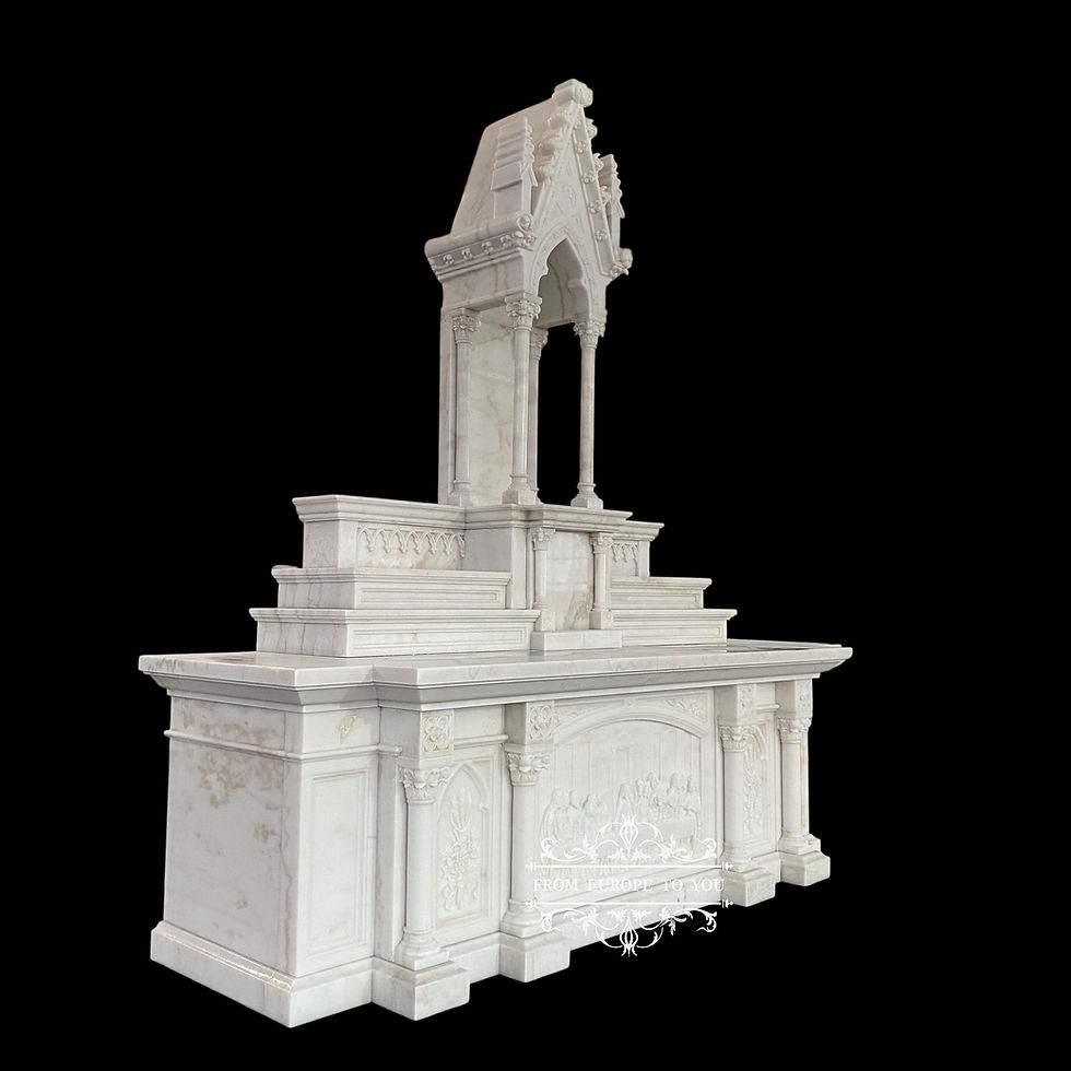 Thumbnail: Carved Marble Church Last Supper Altar