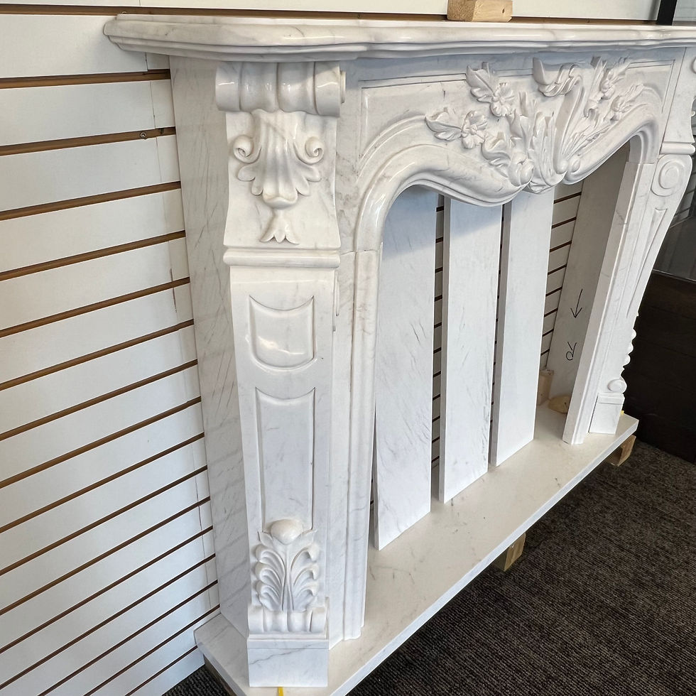 Thumbnail: Hand Carved Marble Fireplace Mantel