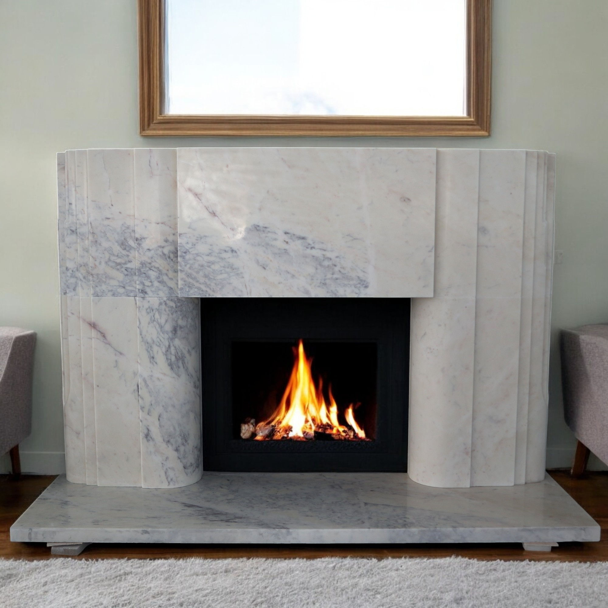 Bespoke Viola Marble Designer Fireplace Mantel