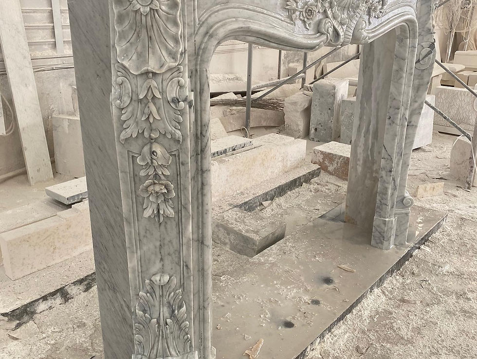 Thumbnail: Italian Marble French Style Fireplace Mantel