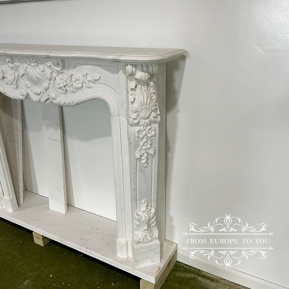 Thumbnail: Carved Marble French Style  Fireplace Mantel
