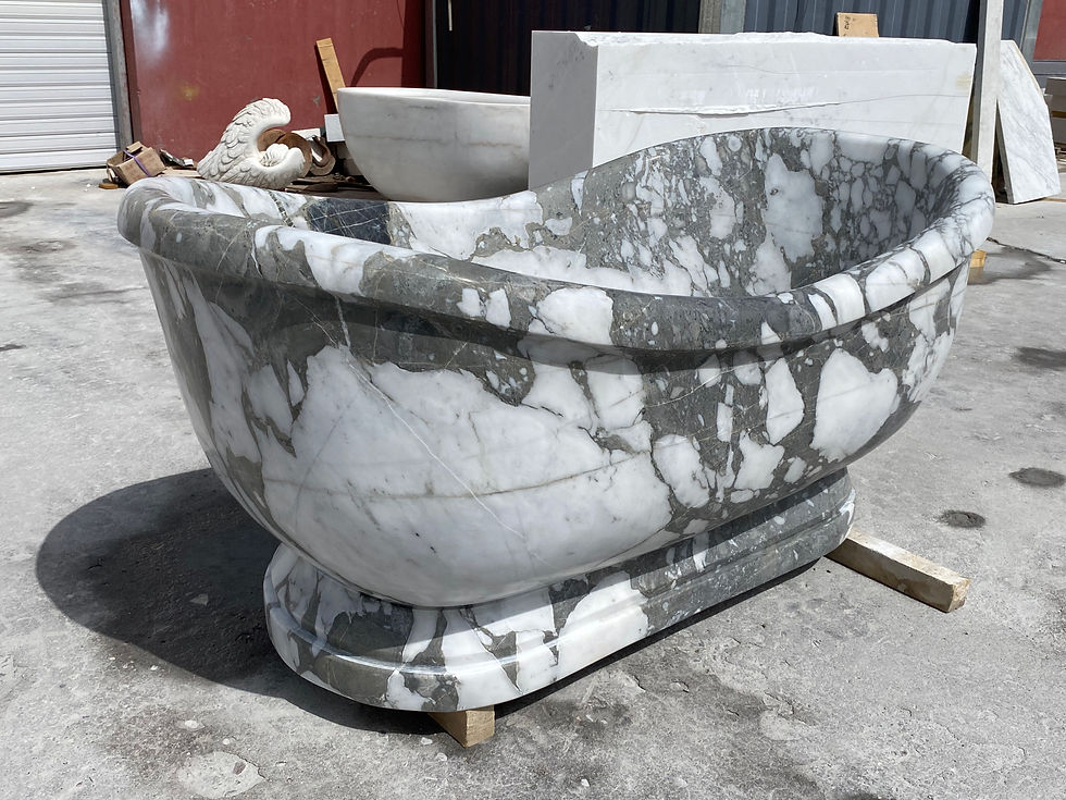 Thumbnail: Designer Carved Marble Bathtub