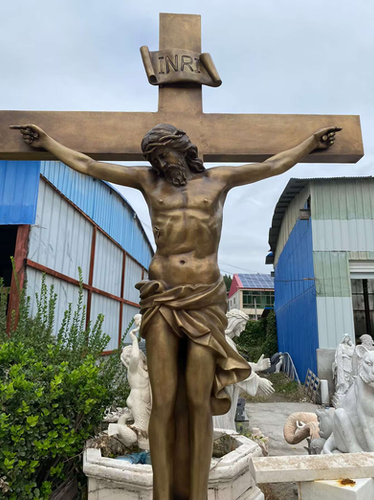 Large Bronze Jesus on the Cross Statue | From Europe To You