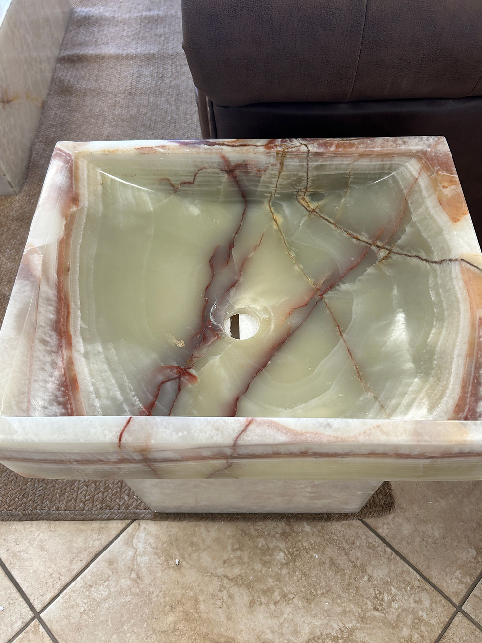 Thumbnail: Onyx Designer Carved Flat Mount Sink