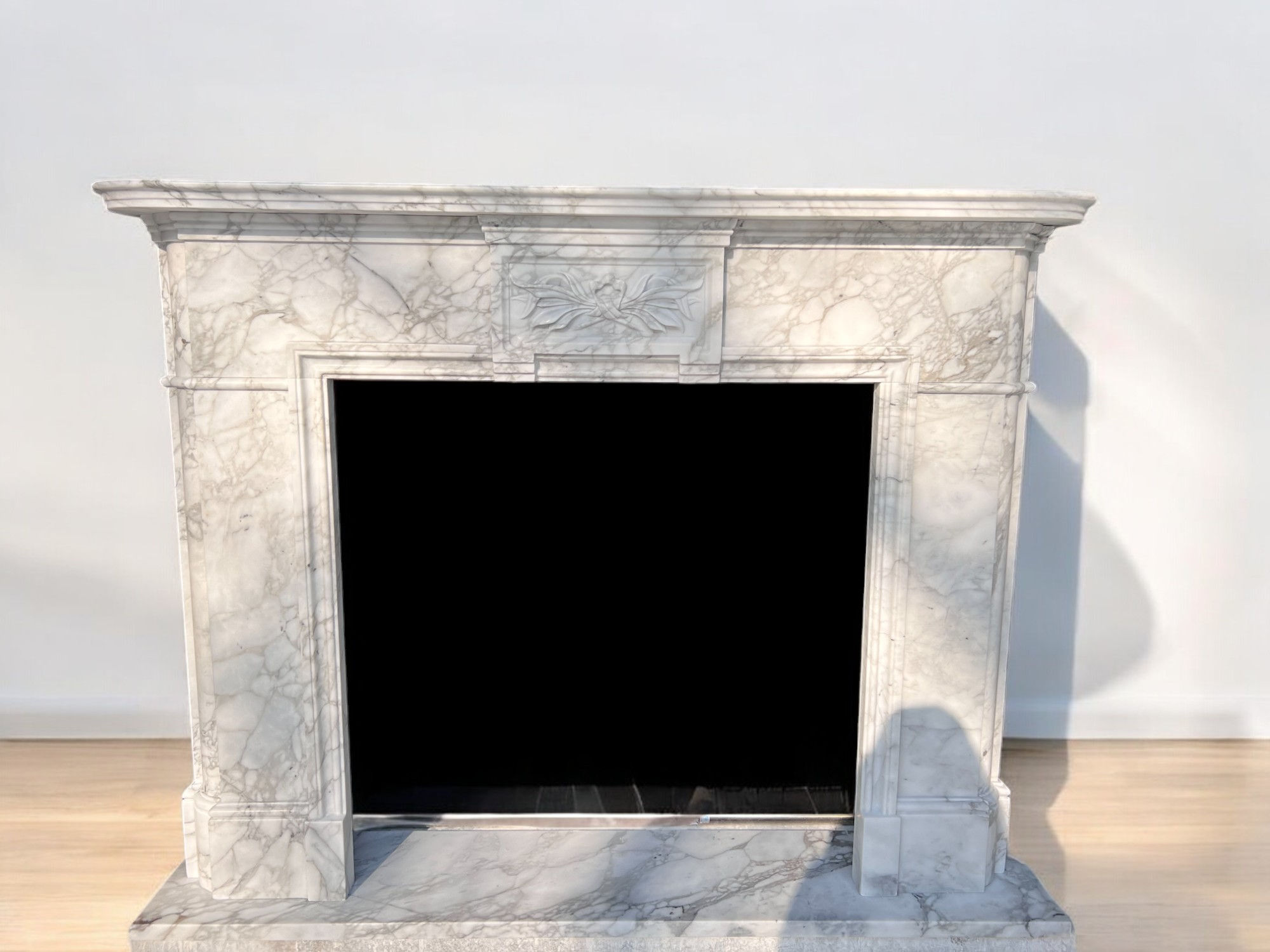 Italian Corcia Victorian Style Marble Fireplace Mantel