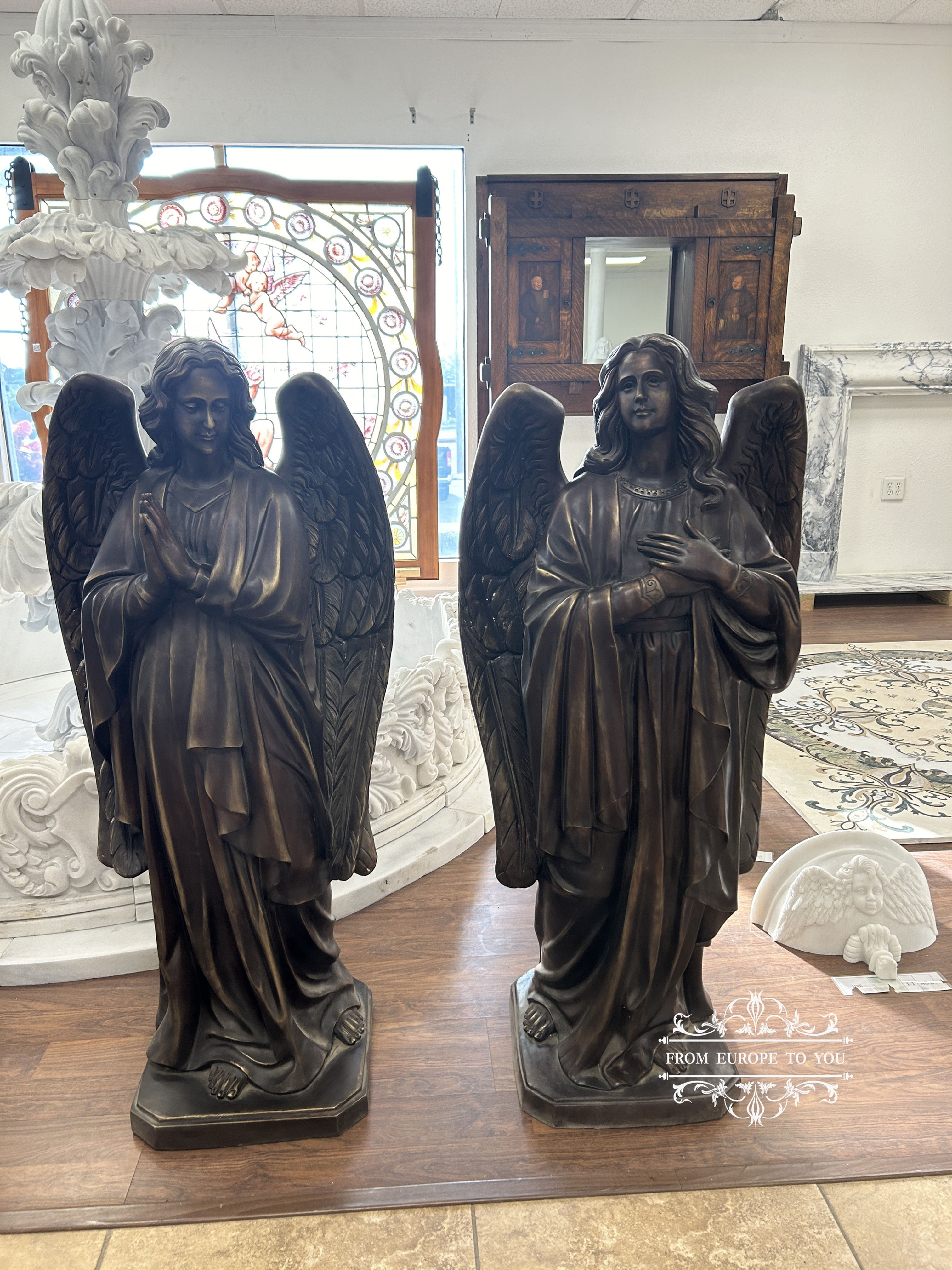 Beautiful Bronze Angel Church Religious Statues
