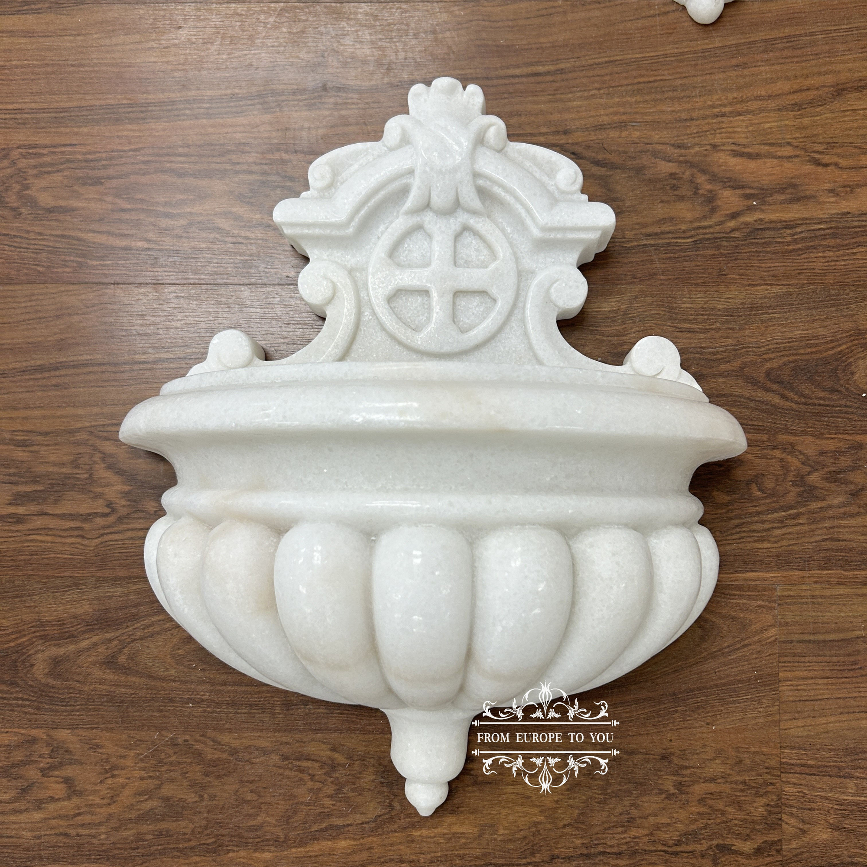 Carved Marble Church Religious Font