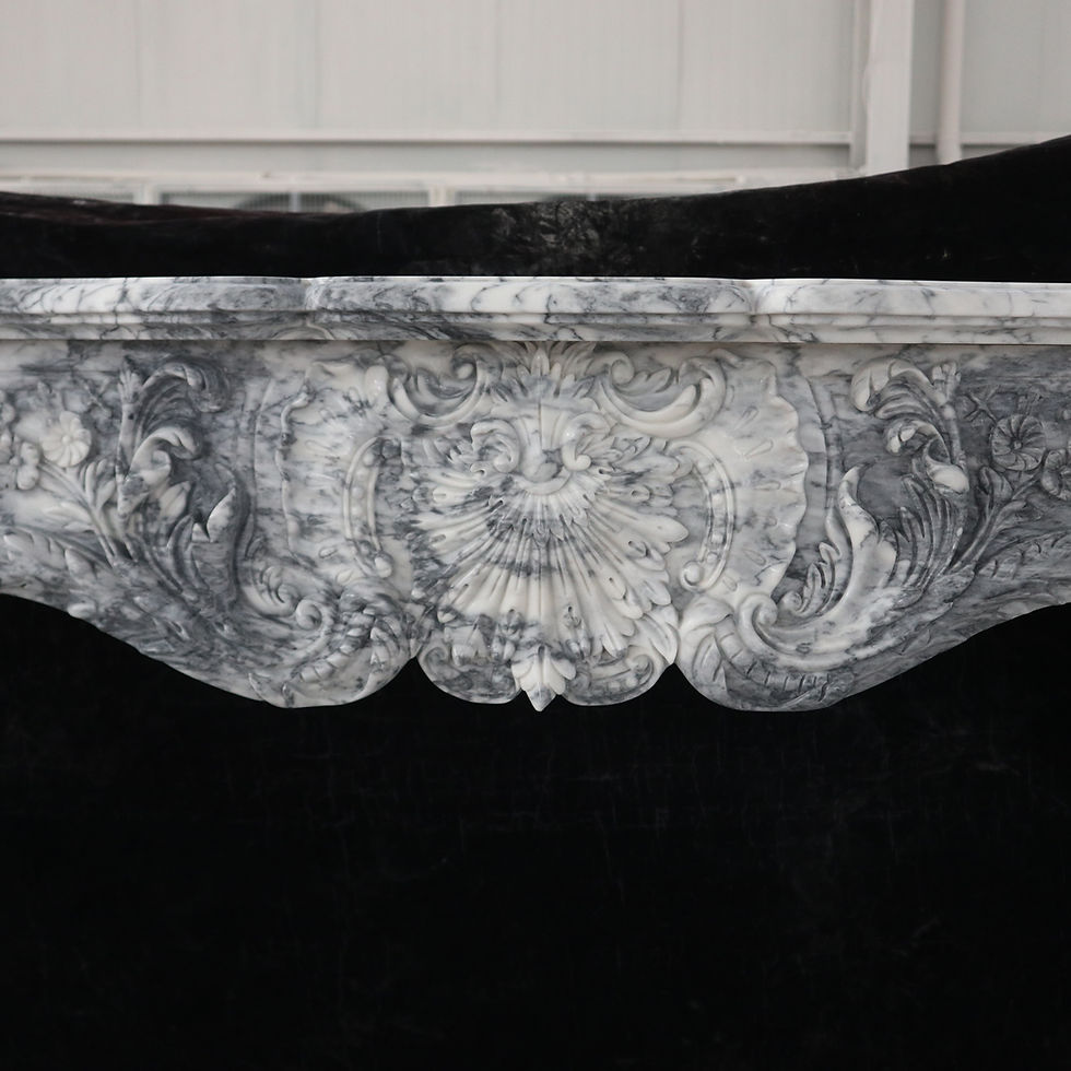 Thumbnail: French Style Italian Marble Fireplace Mantel