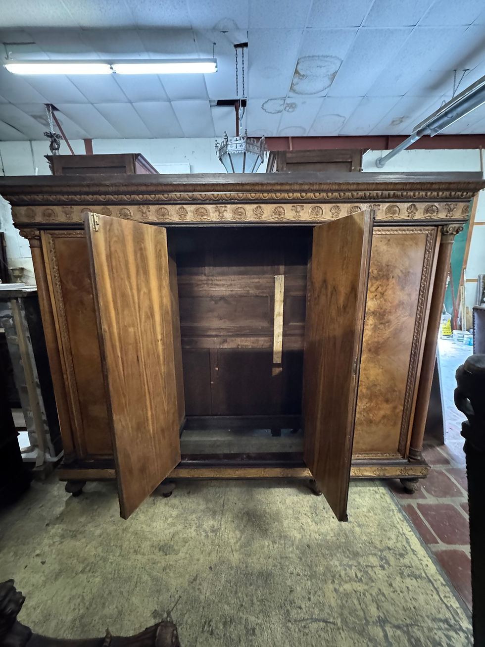 Thumbnail: antique wood cabinet