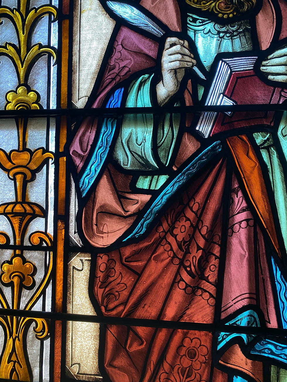 Thumbnail: Rare set of Saint Matthew, Mark , Luke and John Stained Glass Windows