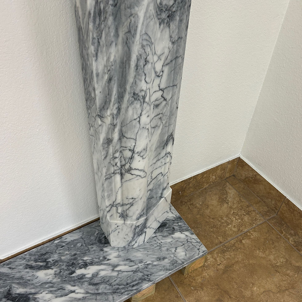 Thumbnail: Mid Century Modern Bolection Style Marble Fireplace