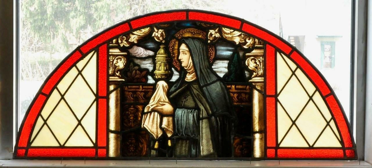 Mayer of Munich St. Claire of Assisi Stained Glass Window