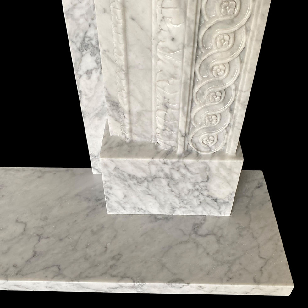 Thumbnail: Bespoke Carrara Italian Marble Fireplace Mantel