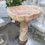 Thumbnail: Carved Pink Onyx Marble Scalloped Pedestal Sink
