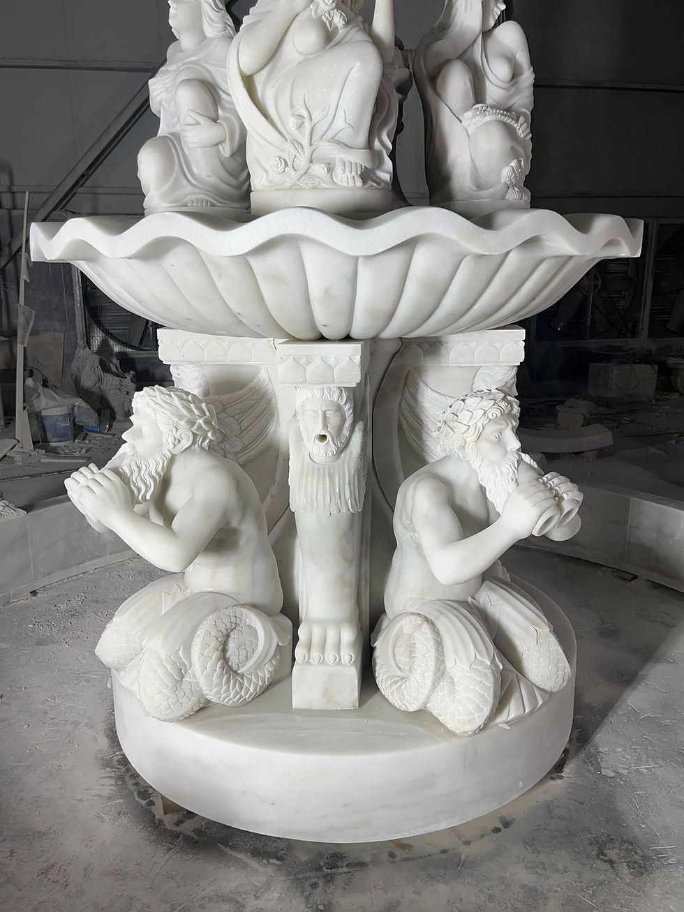 Thumbnail: Carved Marble Figurative Estate Fountain