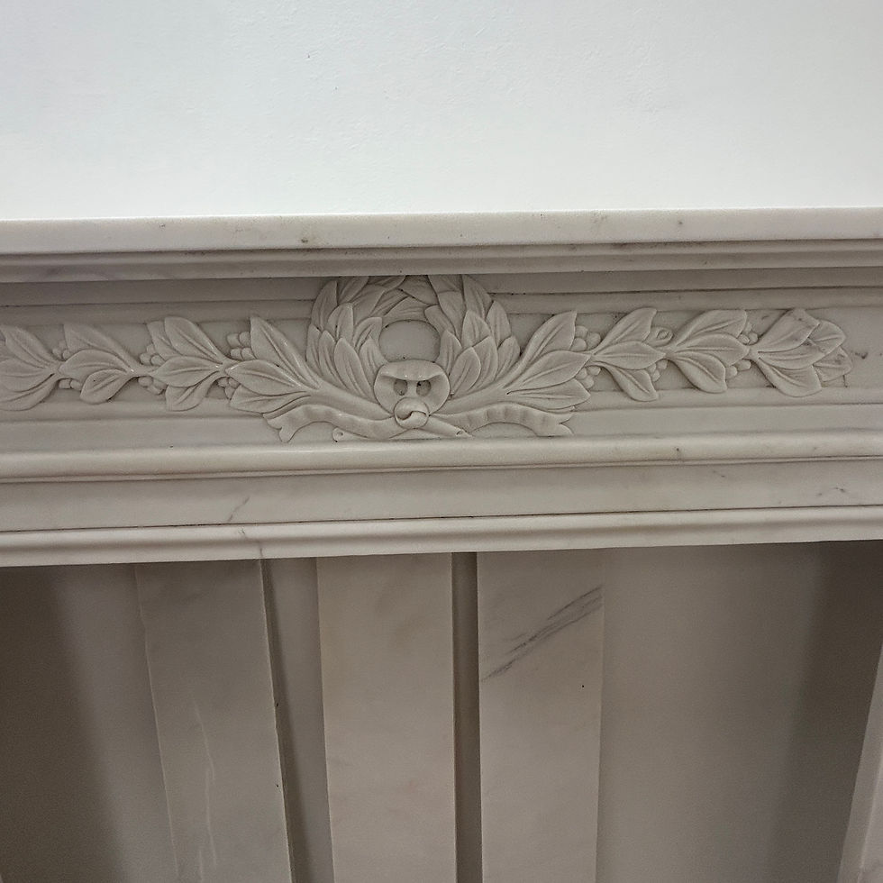 Thumbnail: Hand Carved Marble French Style Fireplace Mantel