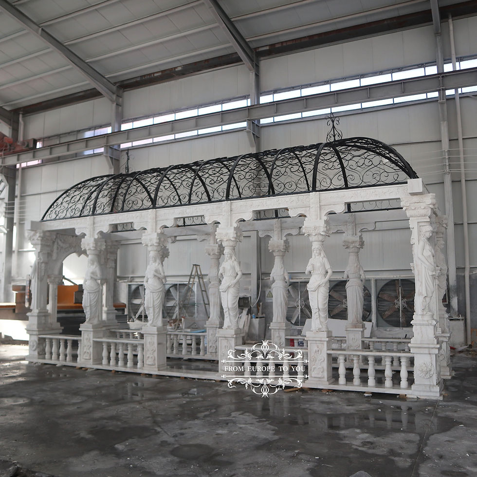 Thumbnail: Monumental Marble Carved Gazebo - Trellis