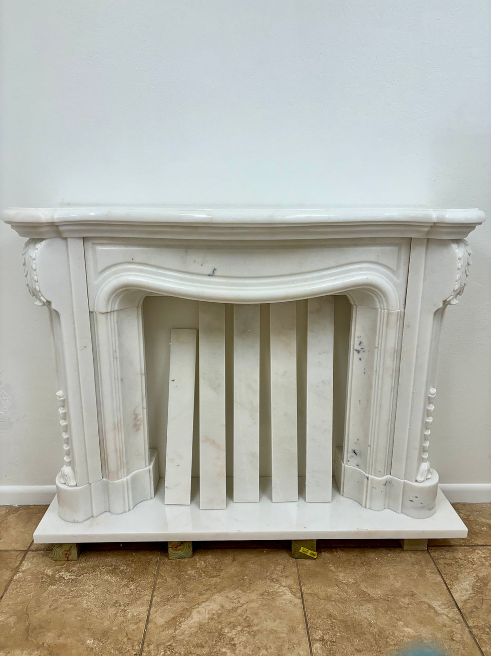 Thumbnail: Hand Carved Marble Victorian Style Fireplace Mantel