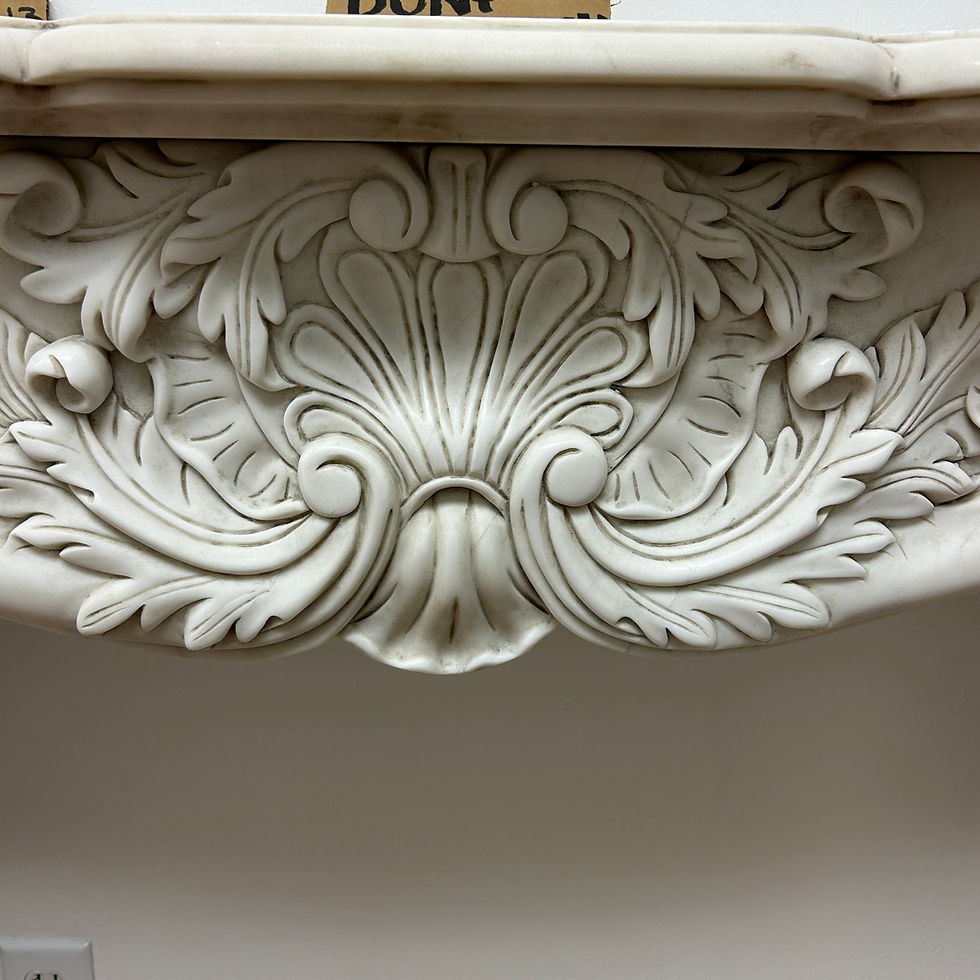 Thumbnail: Hand Carved Marble Fireplace Mantel