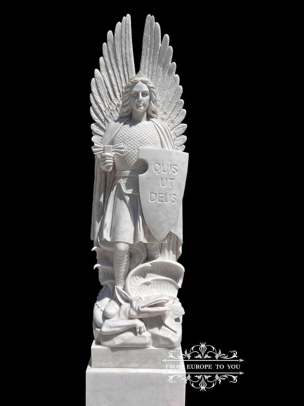 Thumbnail: Carved Marble Large Religious Church Angels