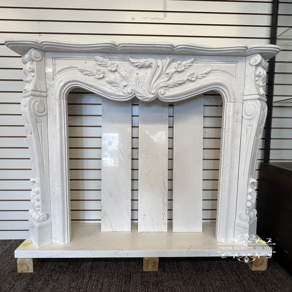 Thumbnail: Hand Carved Marble Fireplace Mantel