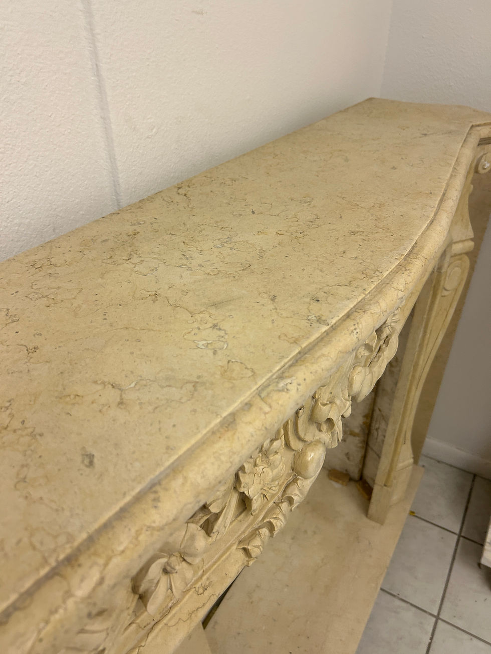 Thumbnail: Egypt Cream Marble French Style Fireplace Mantel